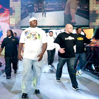 The Steeles O-Line makes their presence known at WWE Monday Night Raw on October 5th.