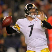 Ben in action against the Broncos.