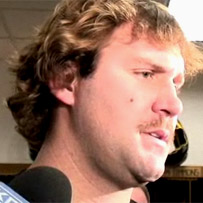 Ben talks to reporters yesterday.