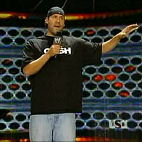Ben as a guest host on WWE Monday Night RAW. Screen capture taken by me.